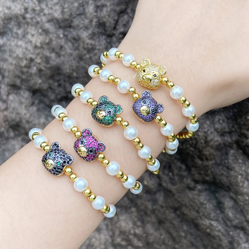 Clearance hot sale simple bear bracelet pearl bracelet style simple temperament bracelet brk79