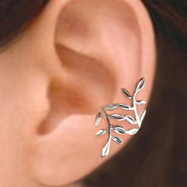 Leaf ear clip for women without piercings Korean simple fresh forest retro student ear bone clip