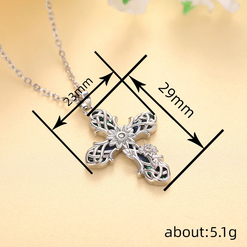   Wholesale special-shaped texture necklace cross design texture necklace literary retro British style