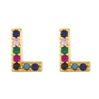 New European and American fashion 26 letters earrings original personality inlaid with colored zircon letter earrings erw62