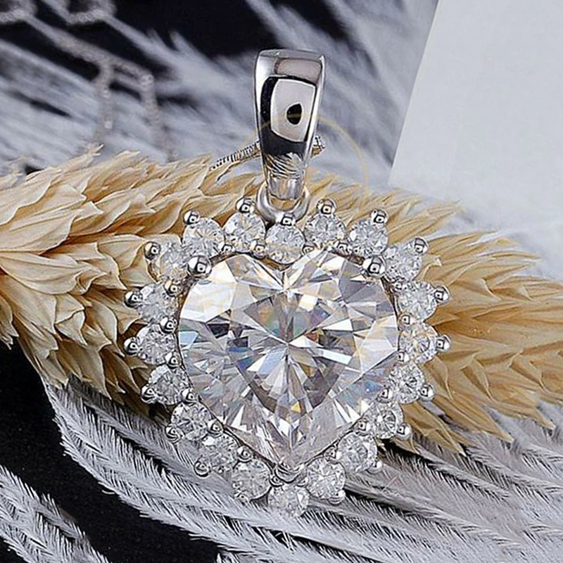 New jewelry luxury ocean heart zircon pendant necklace fashionable women's love necklace