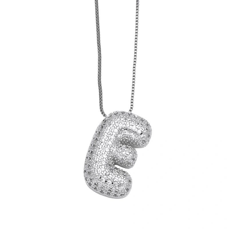 European and American hot-selling 26 English letters pendant necklace copper plated real gold inlaid with zircon clavicle chain nkq71