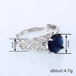  European and American design new ring for women with winding lines and sapphire jewelry, French temperament jewelry