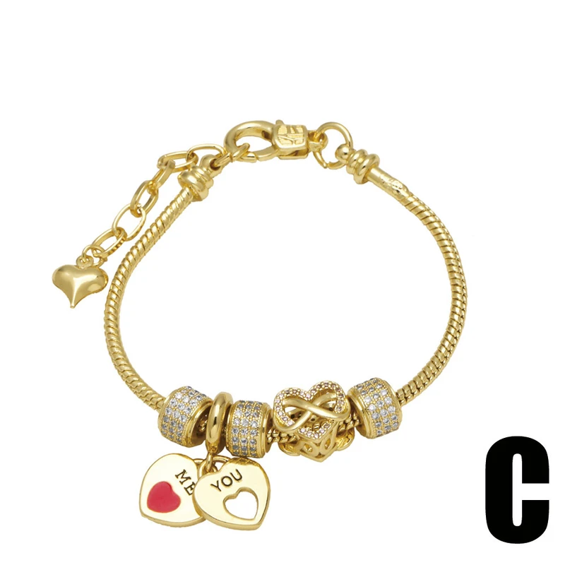 Clearance jewelry Europe and the United States hot selling pearl bracelet gold-plated full zircon boy girl love bracelet brb88