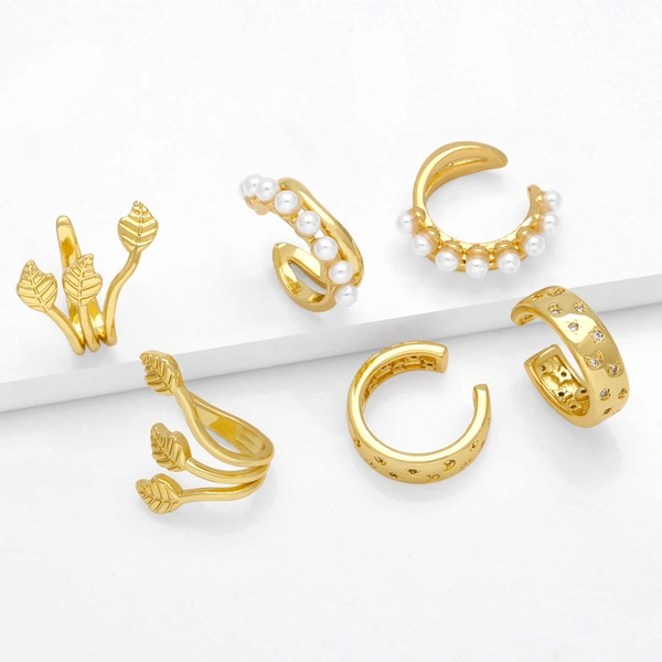 Jewelry style pearl ear clip European and American fashion all-match high-end gold-plated non-pierced earrings era128