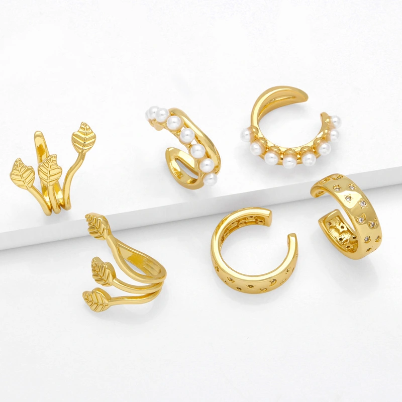 Jewelry style pearl ear clip European and American fashion all-match high-end gold-plated non-pierced earrings era128