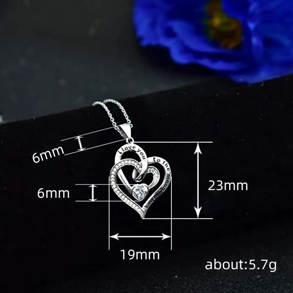  Hot selling double love necklace for women European and American heart-to-heart temperament pendant necklace exquisite heart-shaped necklace jewelry