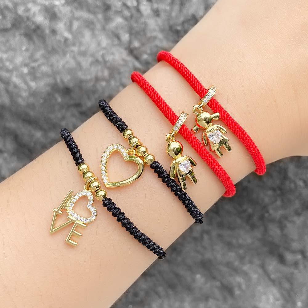 AS jewelry boy girl couple bracelet braided red rope love bracelet hand jewelry brj20
