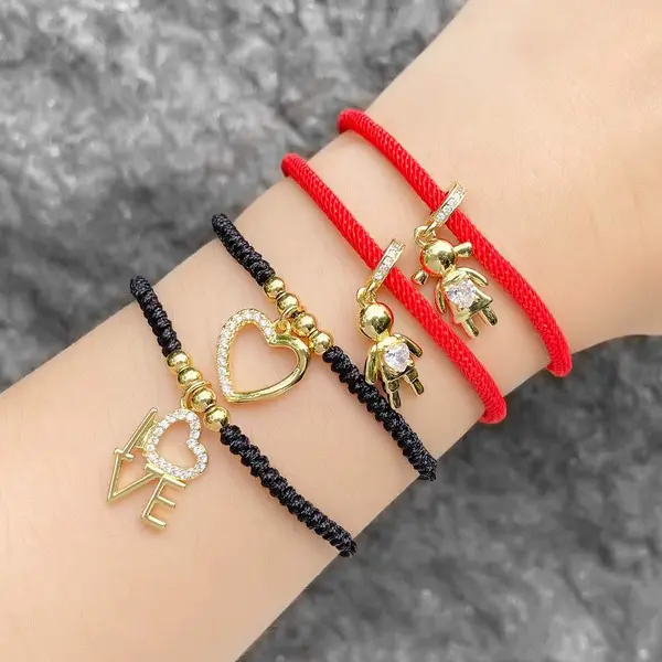 AS jewelry boy girl couple bracelet braided red rope love bracelet hand jewelry brj20