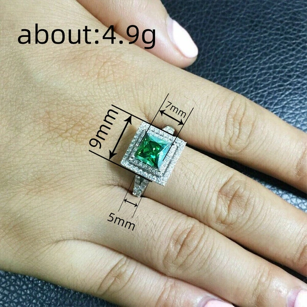  Light luxury inlaid zircon ring female European and American engagement party jewelry elegant temperament popular ring