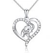  Hot selling animal necklaces in Europe and America, high-end and versatile elephant necklaces, heart-shaped clavicle chains