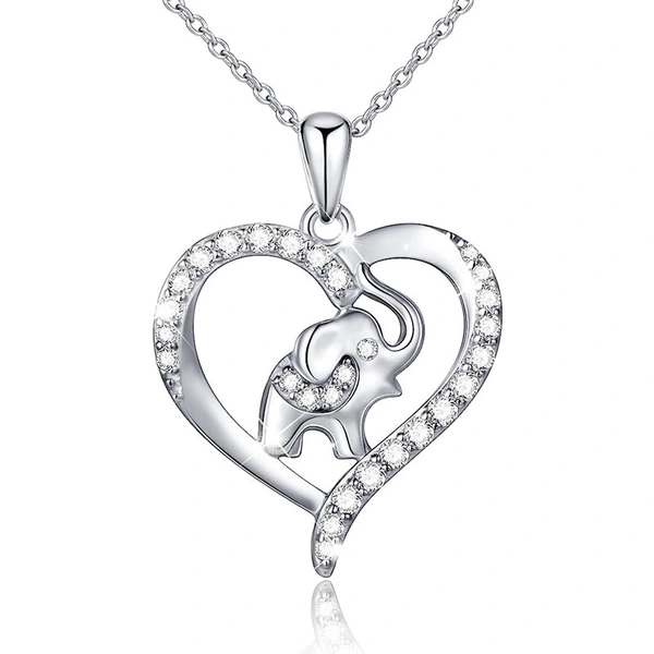  Hot selling animal necklaces in Europe and America, high-end and versatile elephant necklaces, heart-shaped clavicle chains