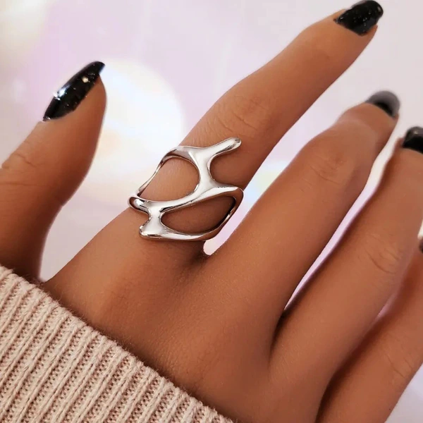  Future niche fashionable trend neutral ring trend hot style technology sense single ring popular ring