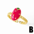 Clearance AS jewelry oil drop fruit strawberry cherry ring open ring female rij53 ring