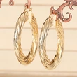 Live broadcast hot-selling ear clips spiral texture large hoop earrings metallic luster style jewelry