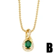 Clearance hot sale emerald zircon necklace net red clavicle chain European and American style necklace nkb393