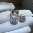 Wedding Bridal Jewelry Exquisite Zircon Heart-Shaped Drop Earrings for Women European and American Quality Earrings Manufacturer Wholesale