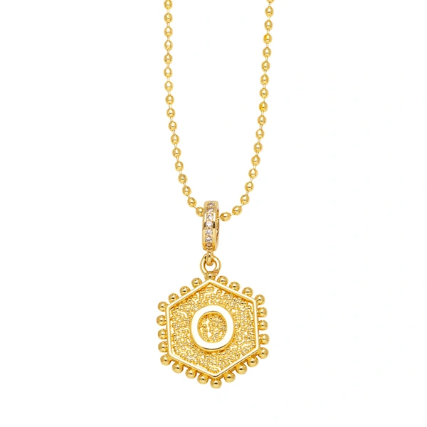 AS jewelry European and American hexagonal heart 26 English letters necklace clavicle necklace nkb296 necklace