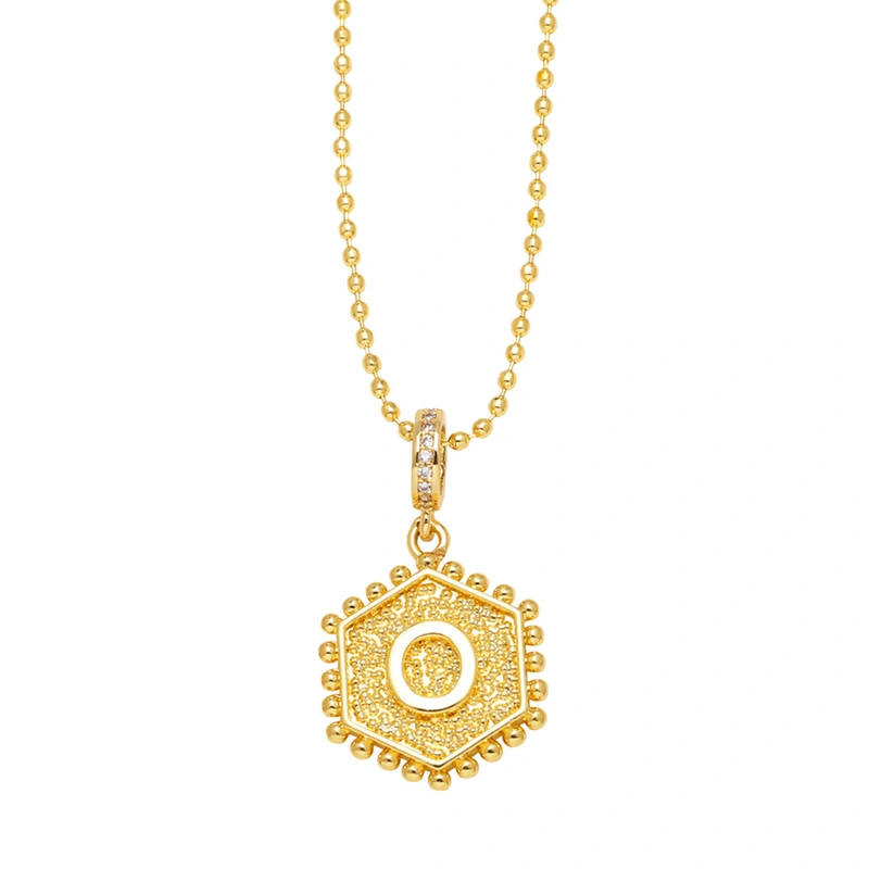 AS jewelry European and American hexagonal heart 26 English letters necklace clavicle necklace nkb296 necklace