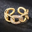  Tie knotted rope buckle geometric ring for women fashion inlaid zircon ring trendy couple meaning gift