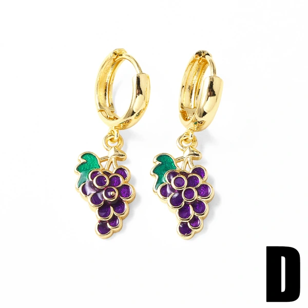 AS jewelry hot style fruit oil drop strawberry banana grape pendant earrings earrings female ers53