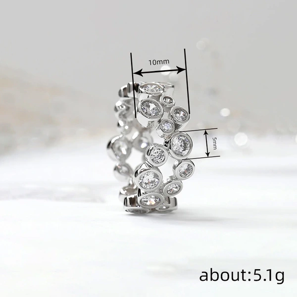 Korean style combination geometric round ring female design niche unique style net red style zircon jewelry