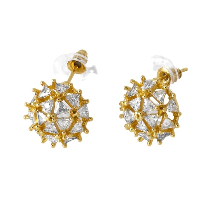 Clearance jewelry studs hot selling fan-shaped earrings for women gold-plated full zircon earrings earrings era088