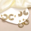 AS jewelry studs hot selling C-shaped earrings for women inlaid with zircon gold-plated geometric earrings erz26