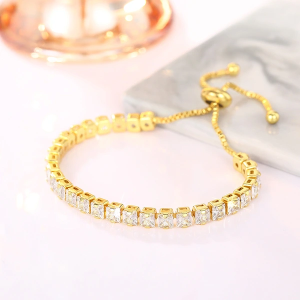 Fashion bracelet for women, niche, simple, high-end hand jewelry, single row, 4mm adjustable jewelry