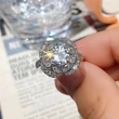 Fashionable national style jewelry retro flower zircon ring exquisite flower round diamond women's ring