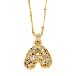 AS jewelry new color 26 English letters pendant necklace female inlaid zircon clavicle chain nkb031