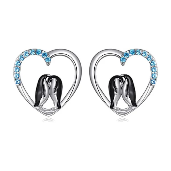 Mini earrings wholesale fashion cute penguin creative shape earrings personality animal love small earrings