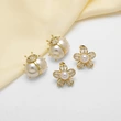 AS jewelry Europe and the United States hot selling pearl insect earrings copper plated 18k gold flower earrings earrings female erq17