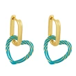 European and American color drop oil geometric earrings niche design simple love heart earrings female temperament earrings ery42