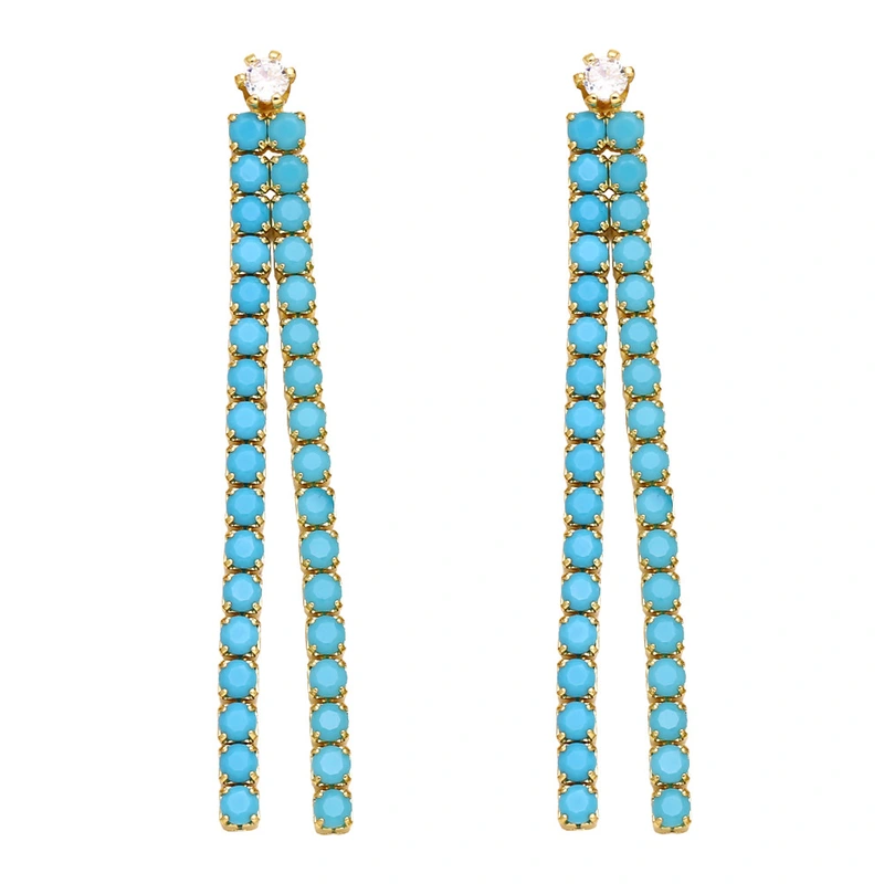 Clearance European and American jewelry long simple full diamond tassel earrings trendy niche design earrings earrings era321