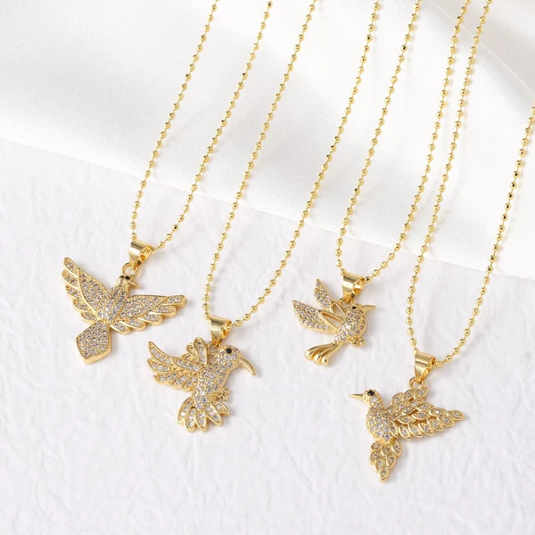 AS jewelry Europe and the United States hot selling copper plated 18k gold bird pendant necklace clavicle chain nkb016 necklace