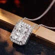  Chinese Valentine's Day gift square geometric pendant necklace classic versatile zircon jewelry fashion hot selling style