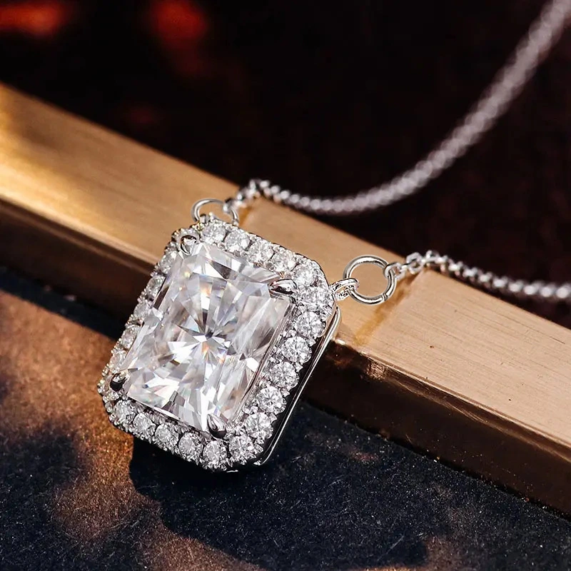  Chinese Valentine's Day gift square geometric pendant necklace classic versatile zircon jewelry fashion hot selling style