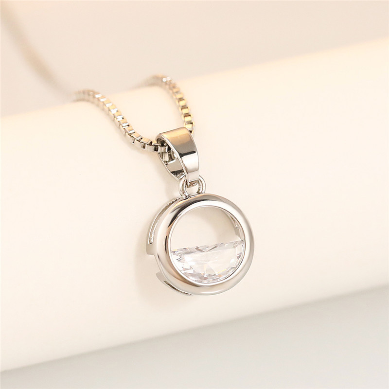 Semi-circular Qingquan necklace pendant for women Korean style simple small fresh zircon necklace pendant jewelry wholesale
