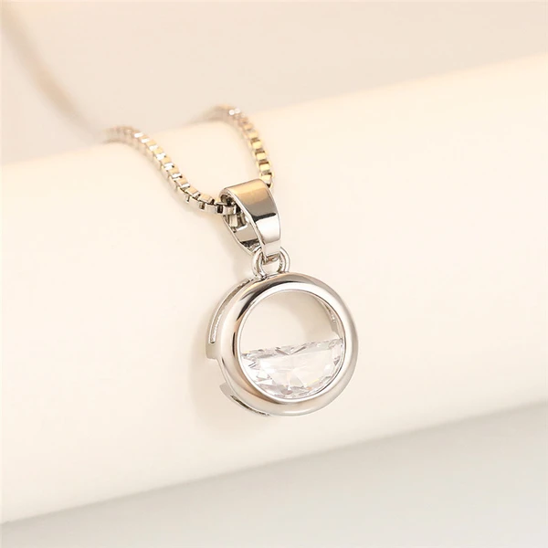 Semi-circular Qingquan necklace pendant for women Korean style simple small fresh zircon necklace pendant jewelry wholesale