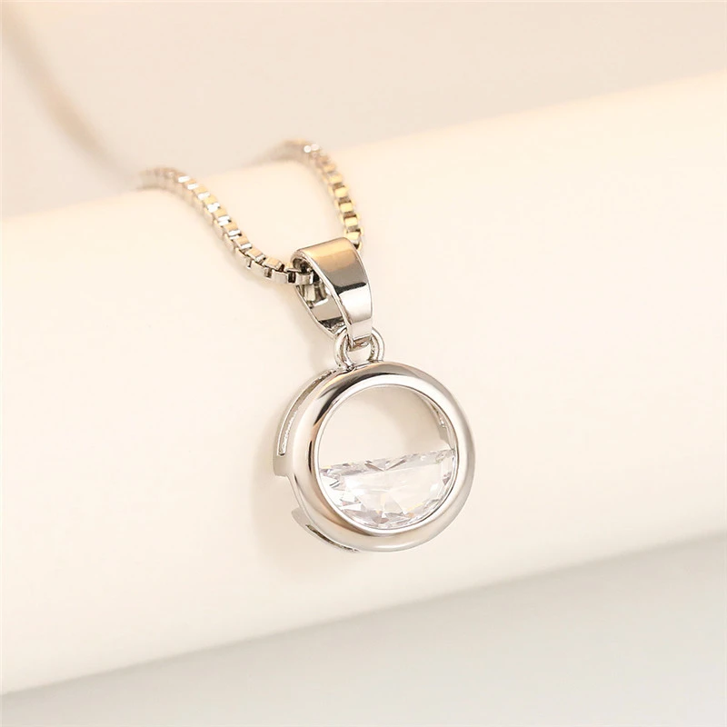 Semi-circular Qingquan necklace pendant for women Korean style simple small fresh zircon necklace pendant jewelry wholesale