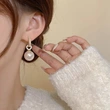 Live broadcast gentle new imitation pearl earrings with diamonds shining ladies elegant jewelry princess hot accessories