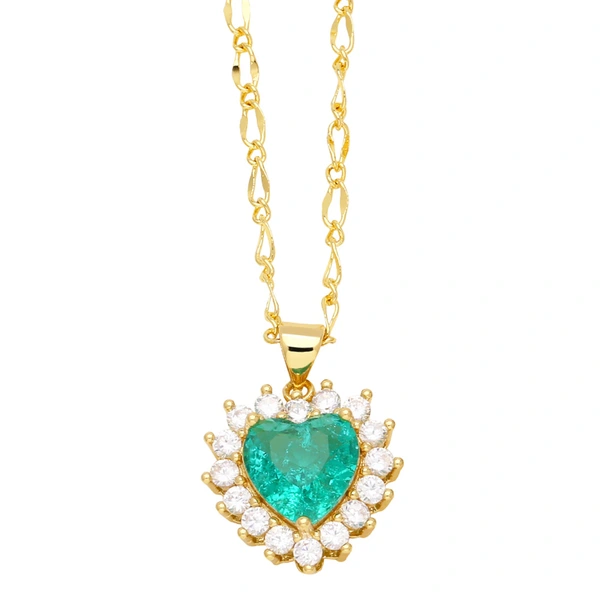 European and American fashion simple love necklace niche high-end micro-inlaid zircon heart-shaped pendant clavicle chain nkn95