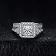    Hot selling couple ring princess fashion geometric square ring bridal wedding ring