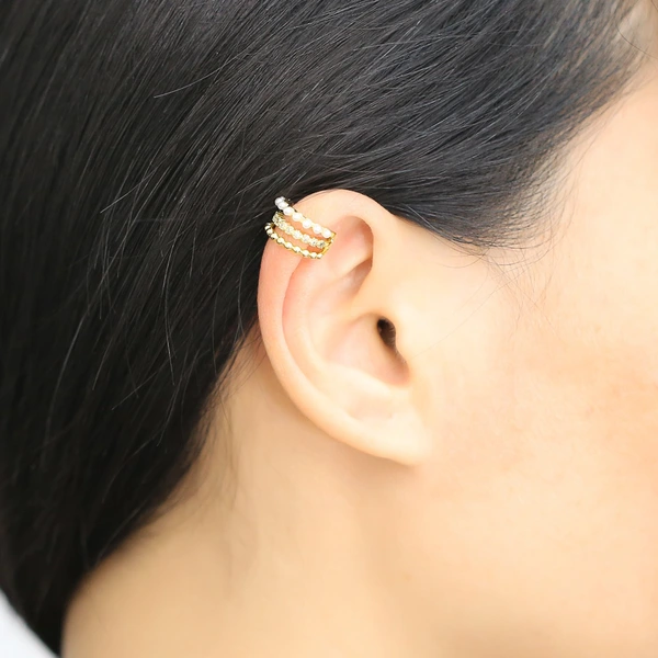 AS jewelry full zircon double layer non-pierced ear bone clip earrings female era077 earrings