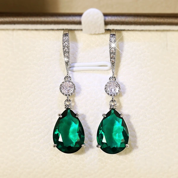 New fall trend Swiss earrings blue topaz imitation crystal teardrop earrings boutique jewelry manufacturer earrings