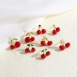 AS jewelry hot selling cherry fruit pendant earrings copper plated real gold earrings female ers56 ring
