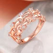  New ladies exquisite ring female wave line inlaid zircon ring fashionable popular princess single ring