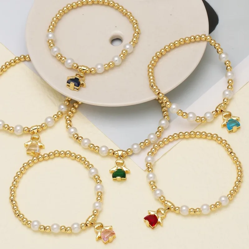 AS jewelry Europe and the United States hot selling angel pendant bracelet female real gold plated colored zircon bracelet hand jewelry brg42