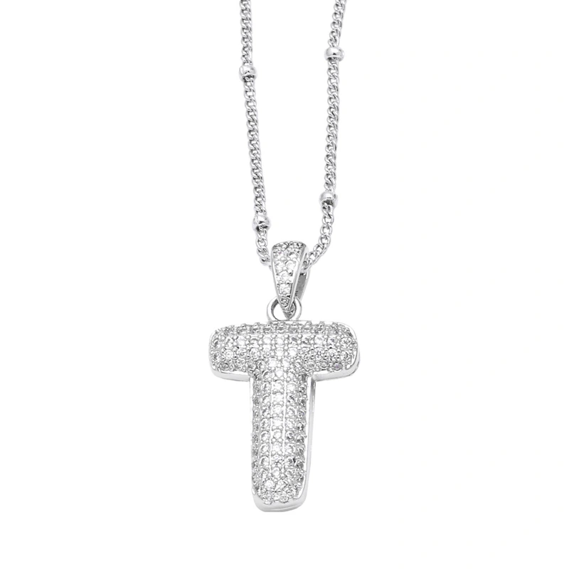 AS jewelry 26 English letters necklace female gold-plated full zircon clavicle chain nkn71